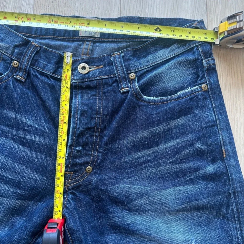 PRPS Barracuda Straight Leg Jeans 30 Japanese Denim Leather Patchwork Upcycled